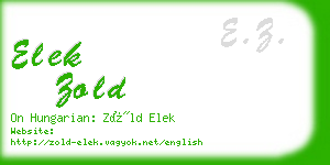 elek zold business card